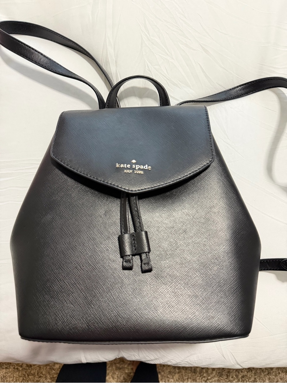 kate spade Black Saffiano Leather Backpack